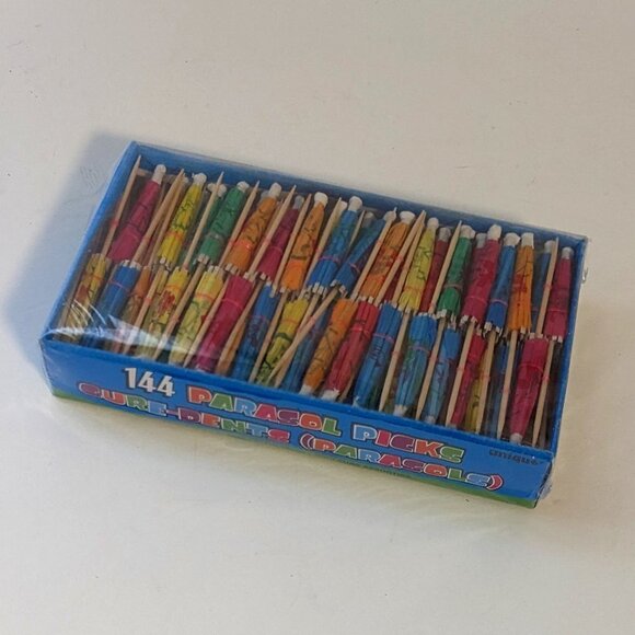 NWT Tiki Tropical Umbrellas Bar Retro Paper Parasols 144-Count Hawaii Party BBQ - Picture 2 of 6